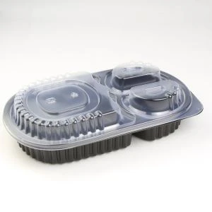 食事準備容器3コンパートメント使い捨てお弁当箱