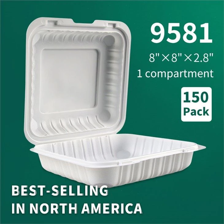 YR9581アメリカホットセール使い捨てテイクアウトクラムシェル食品容器電子レンジ対応ヒンジ付きランチボックス