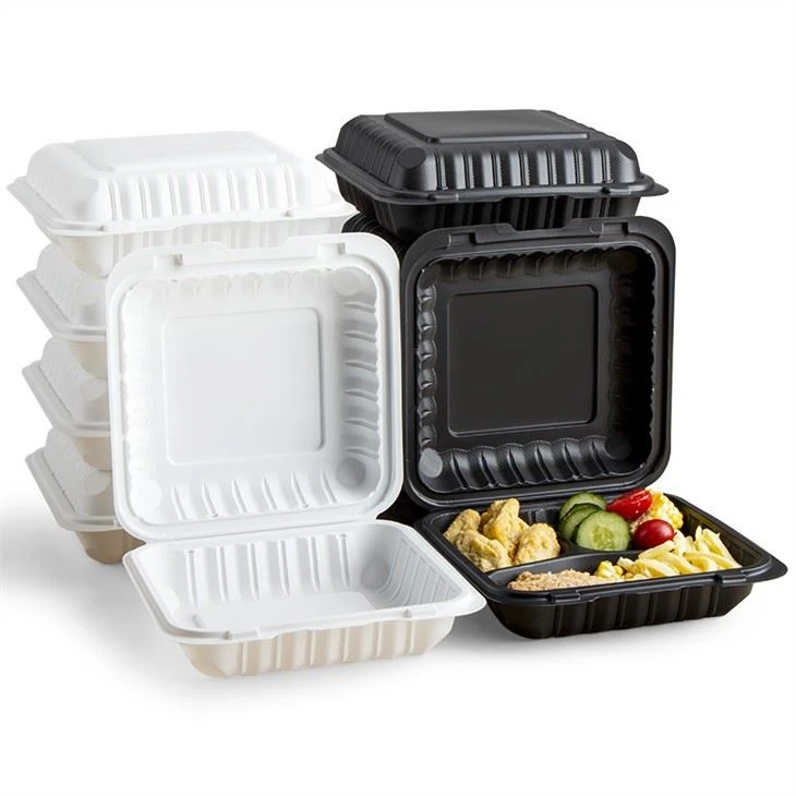 9x9x3inch電子レンジで持ち帰り用食品持ち帰り用コンテナPPプラスチック製使い捨て持ち帰り用ランチ弁当箱
