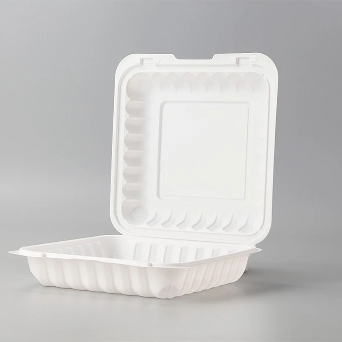 9x9x3inch Microwavable Take Out Food To Go Container PP Plastic Disposable Take Away Lunch Bento Box