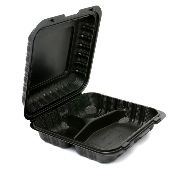 エコフレンドリー9x9X3インチブラック使い捨てミールプレップ食品保存容器再利用可能なプラスチック弁当ランチボックス