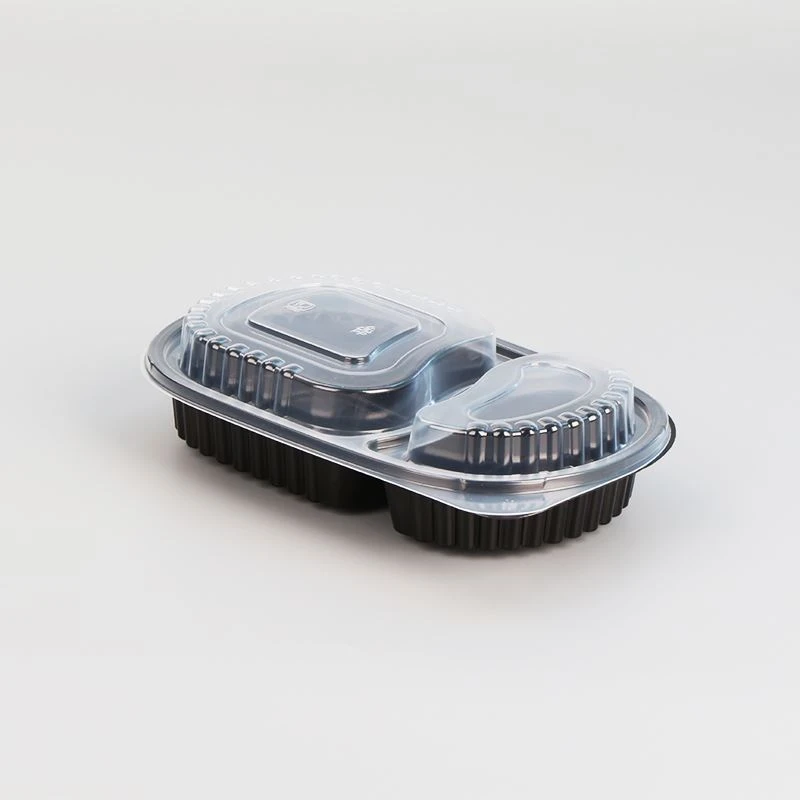9x9x3 生物分解性のマイクロウェーブ可能な 3 つのコンパートメントの食品容器 BPA はプラスチックふたと放します