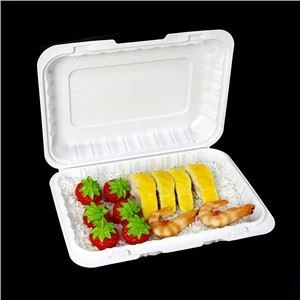 6x9inchの環境に優しい食糧容器に行く電子レンジ可能な黒い使い捨ての食事のケータリングプラスチック弁当箱の食糧容器