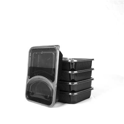 ロゴの蓋が付いている注文の電子レンジの安全な食品容器積み重ね可能な Mfpp のヒンジ付き弁当箱