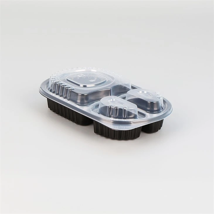 プラスチック製 3 コンパートメント食事準備コンテナ
