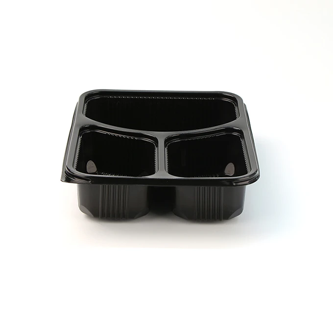 プラスチック食事準備容器 3 コンパートメント