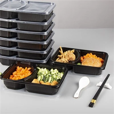 2コンパートメントミールプレップ食品保存容器L