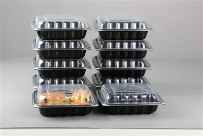 3コンパートメント電子レンジ対応食品容器