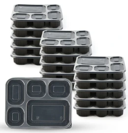 5-コンパートメントの漏れ防止 To-Go ボックス