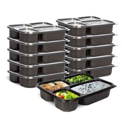 プラスチック食事準備容器 4 コンパートメント