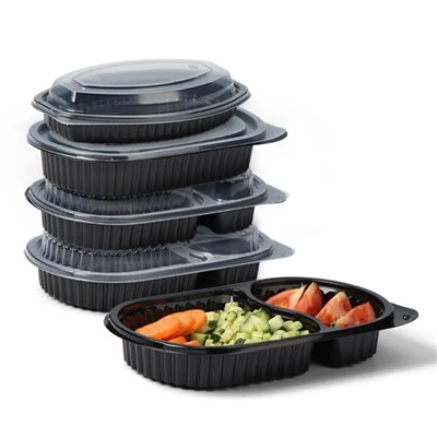 プラスチック製の再利用可能な楕円形の食事準備コンテナ