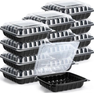 プラスチック製 To Go 食品容器 3 コンパートメント