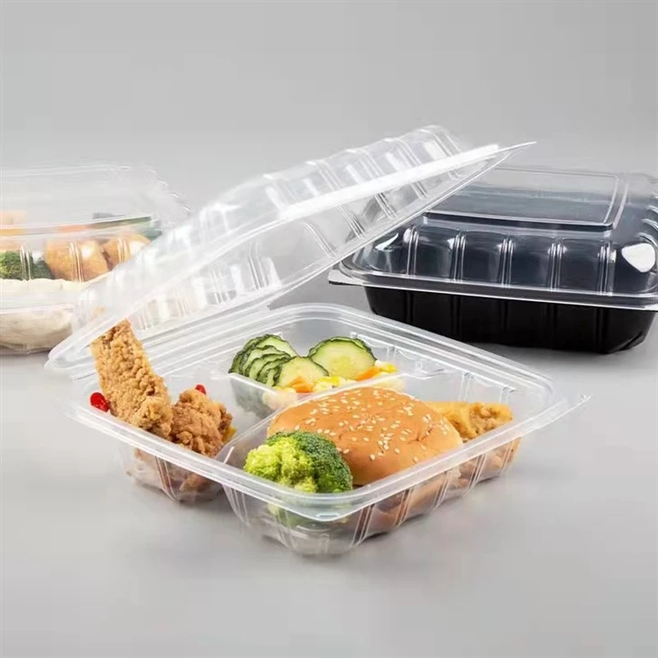 透明なテイクアウトクラムシェル食品容器