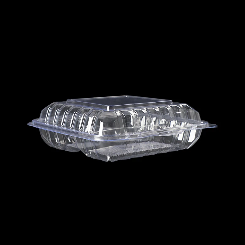 ペットのプラスチックヒンジ付き容器